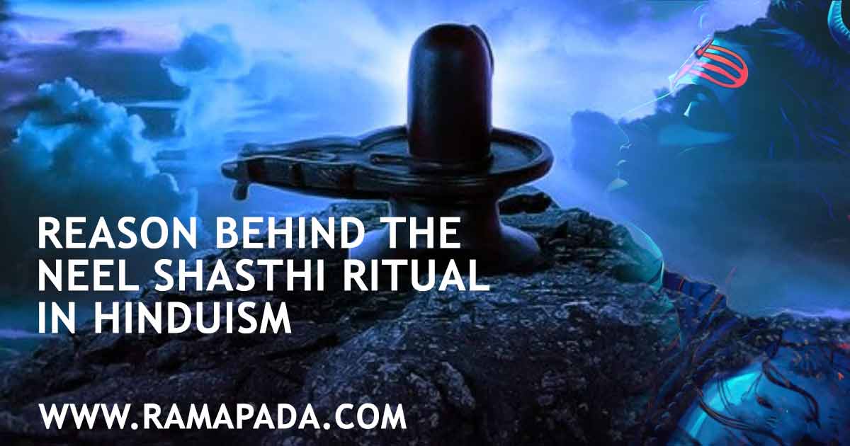 Neel Shashthi ritual in Hinduism with Shivling spiritual worship Lord Shiva's protection and blessings for family wellbeing