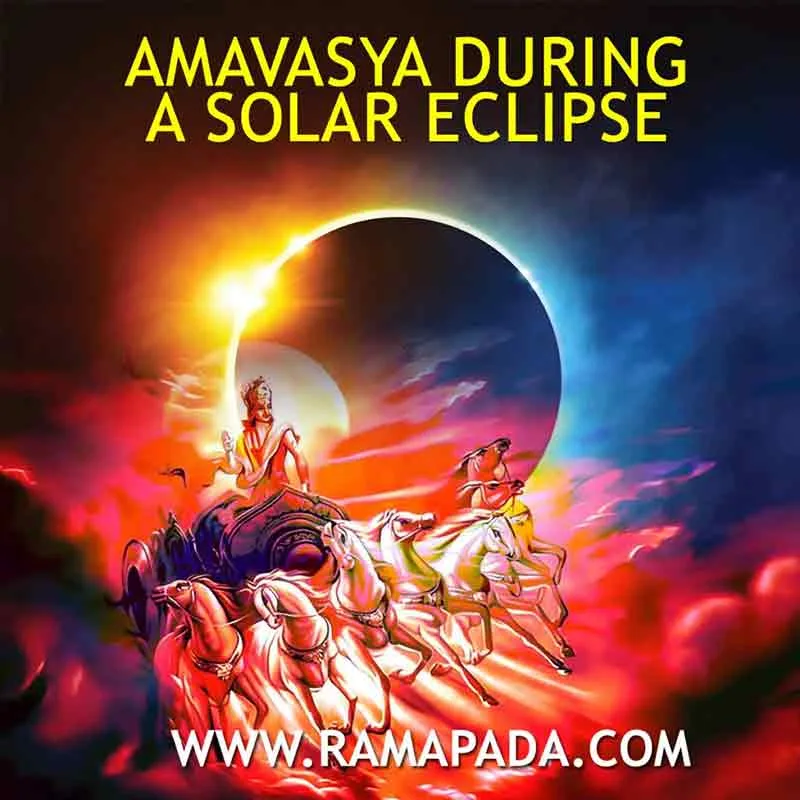 Amavasya during a solar eclipse with spiritual and astrological significance in Hindu tradition