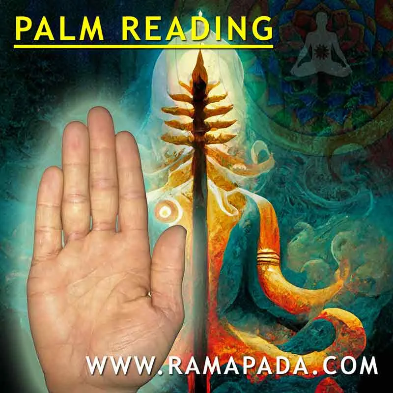 Palm reading spiritual image with human palm and mystical energy symbolism