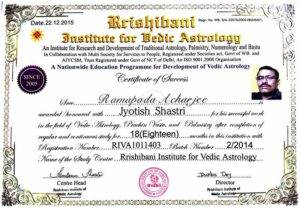 Jyotish Shastri Certificate