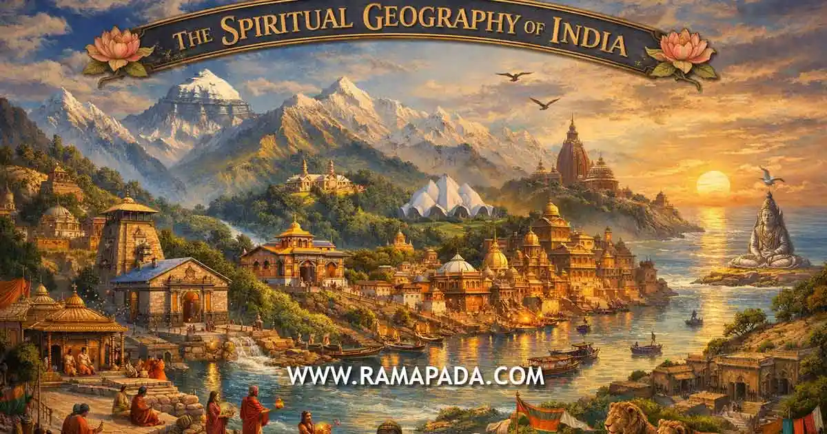 spiritual geography of India: temples, rivers, mountains, sacred places, Hindu spiritual landscape, India