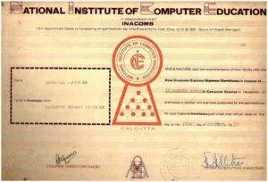 Computer Education Certificate of Ramapada Acharjee - Combining Technology with Vedic Astrology by NICE