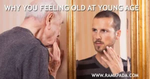 feeling old at young age showing mental stress, emotional burnout and life pressure