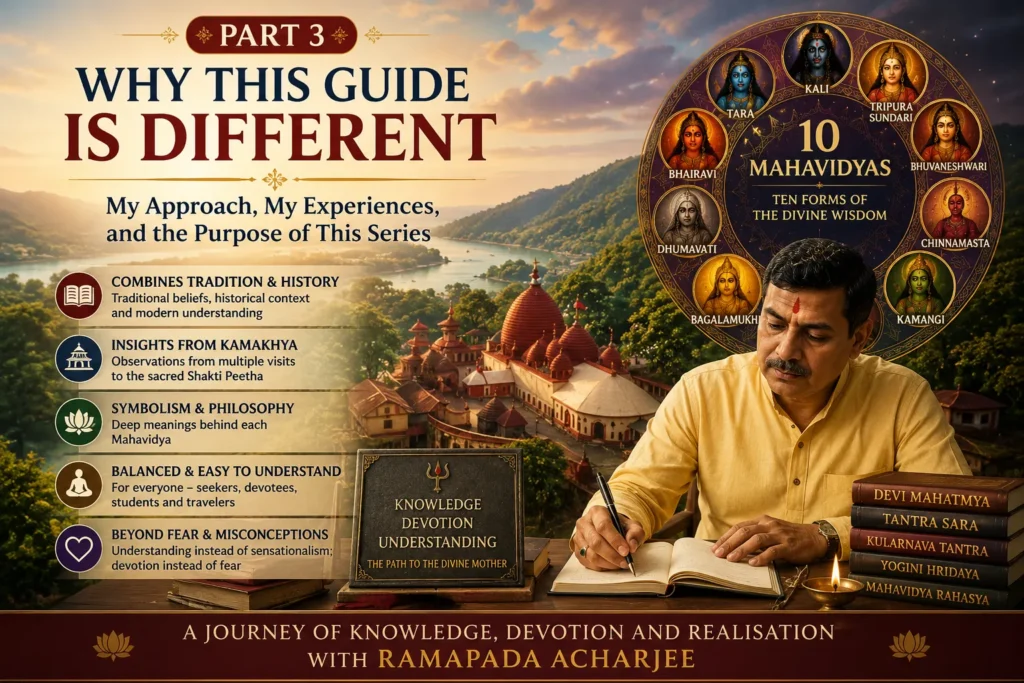 Why This Guide Is Different—Ten Mahavidyas Guide by Ramapada Acharjee featuring Kamakhya Temple, Shakta tradition, and spiritual understanding