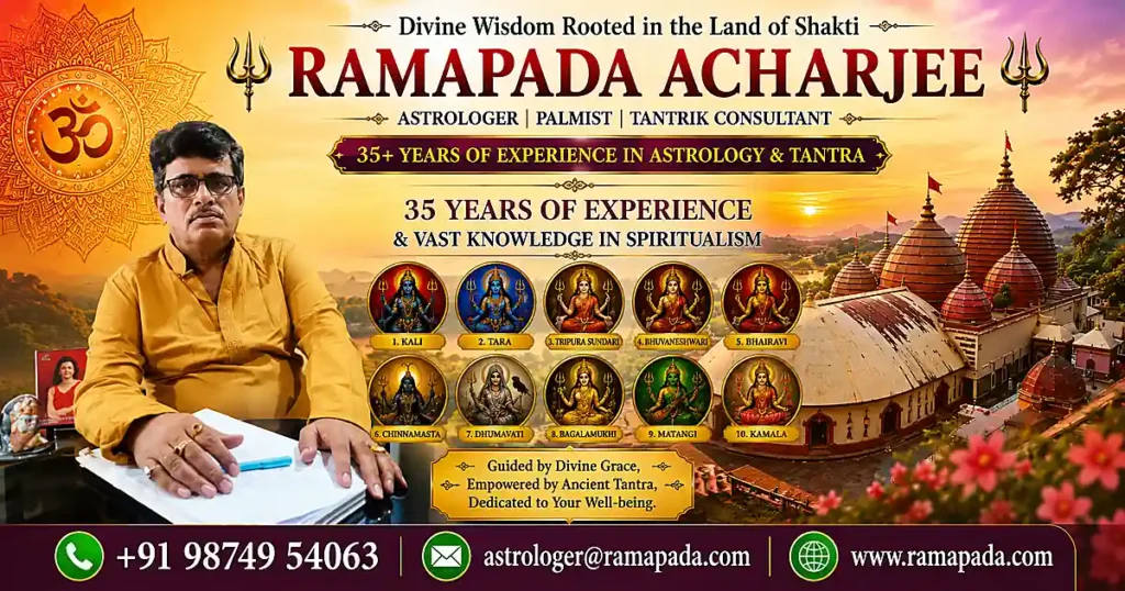 10 Mahavidyas Explained featured image by Ramapada Acharjee introducing the ten Mahavidyas, their spiritual meaning, symbolism, and authentic Tantric wisdom based on over 35 years of experience in astrology, tantra, and spiritualism.