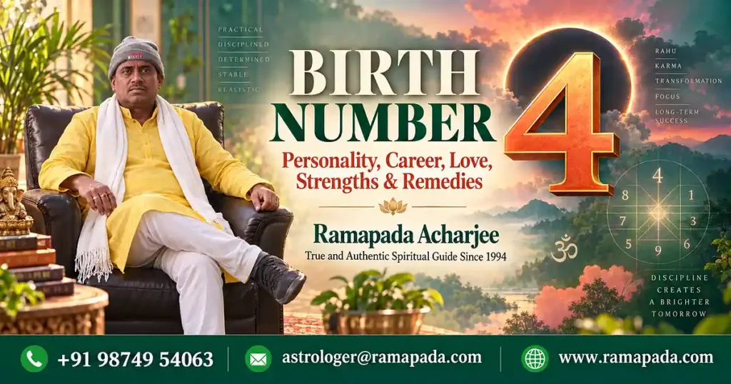 Birth Number 4 Numerology Guide by Astrologer Ramapada Acharjee