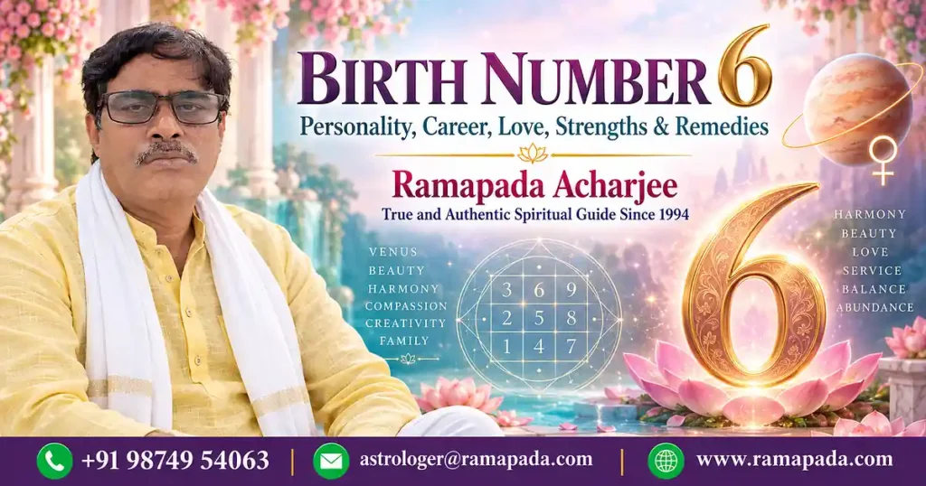 Birth Number 6 Numerology Guide by Astrologer Ramapada Acharjee