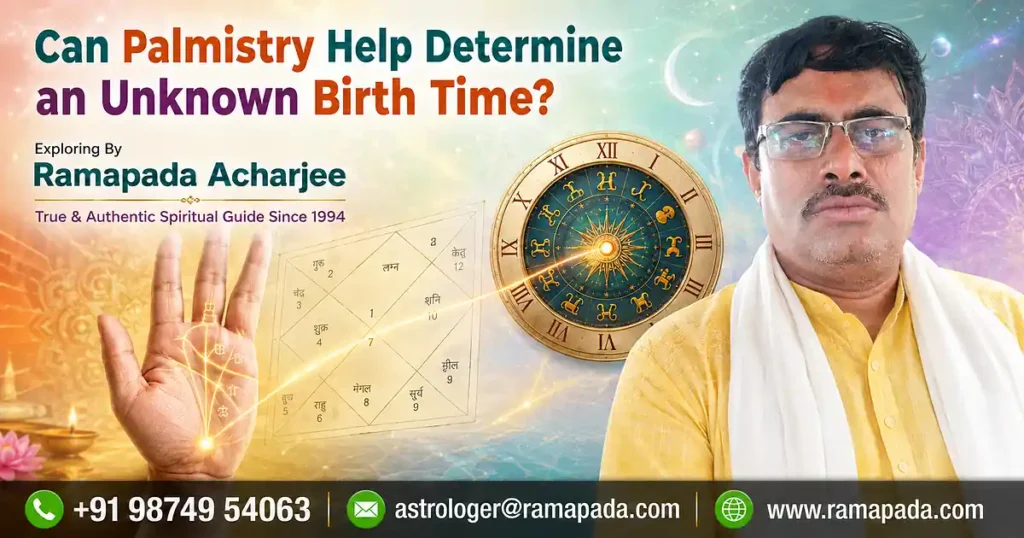 Can palmistry help determine an unknown birth time, explained by Ramapada Acharjee