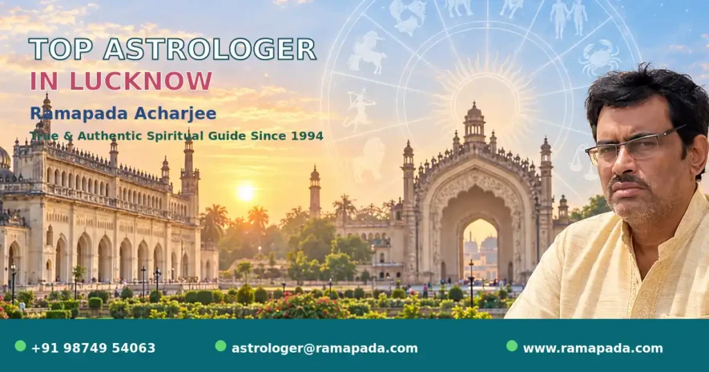 Top astrologer in Lucknow, Ramapada Acharjee, authentic spiritual guide offering Vedic astrology services since 1994