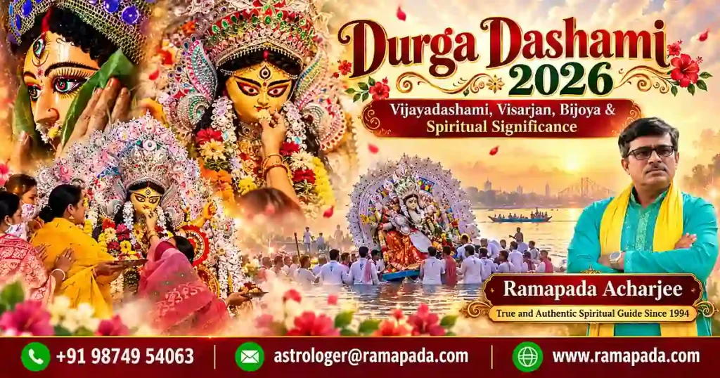 Durga Dashami 2026, Vijayadashami, Sindoor Khela, Visarjan rituals, and spiritual significance by Ramapada Acharjee