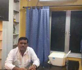 Astrologer Ramapada Acharjee in his professional Kolkata chamber for personal consultations